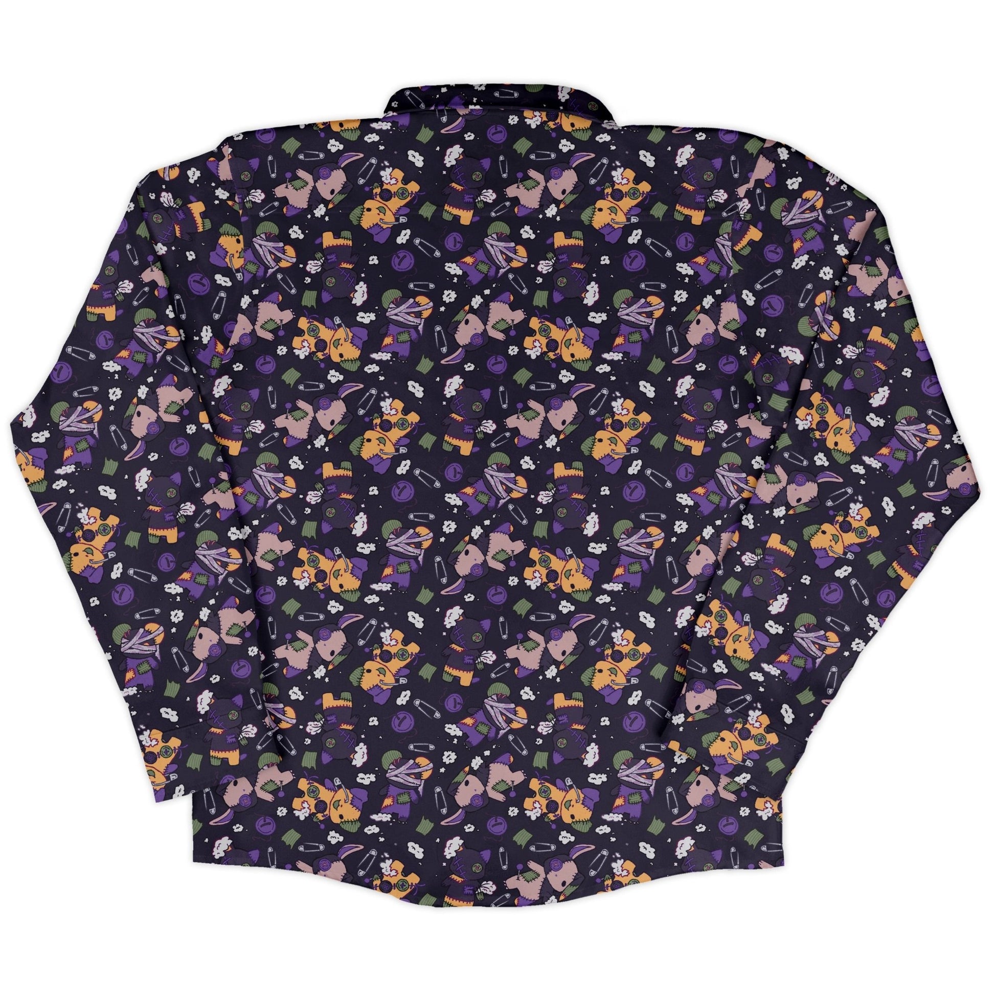 Haunted Plushies Long Sleeve Button Up Shirt Geek Nerd 0925 adult sizing All Adult Button Up Shirts