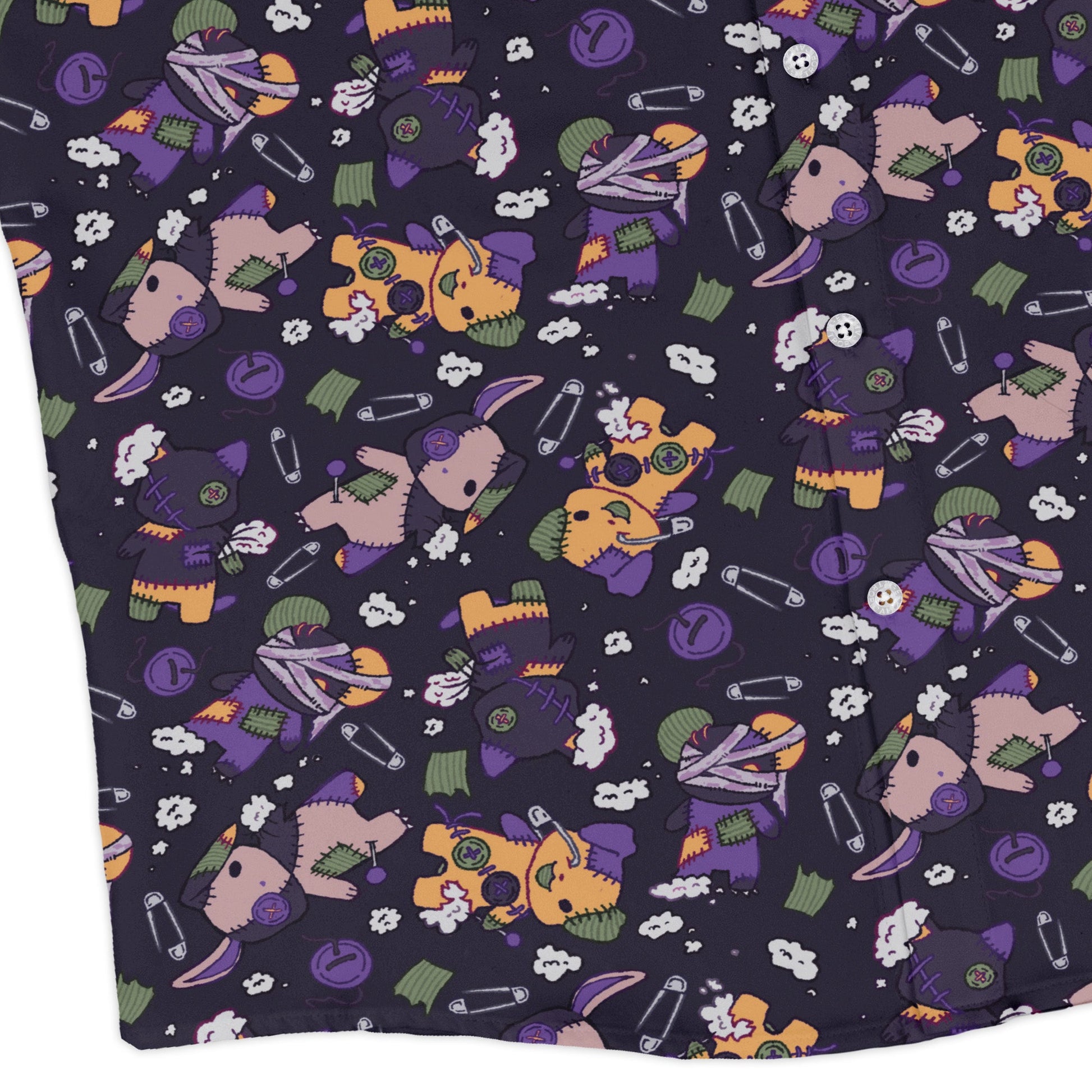 Haunted Plushies Long Sleeve Button Up Shirt Geek Nerd 0925 adult sizing All Adult Button Up Shirts