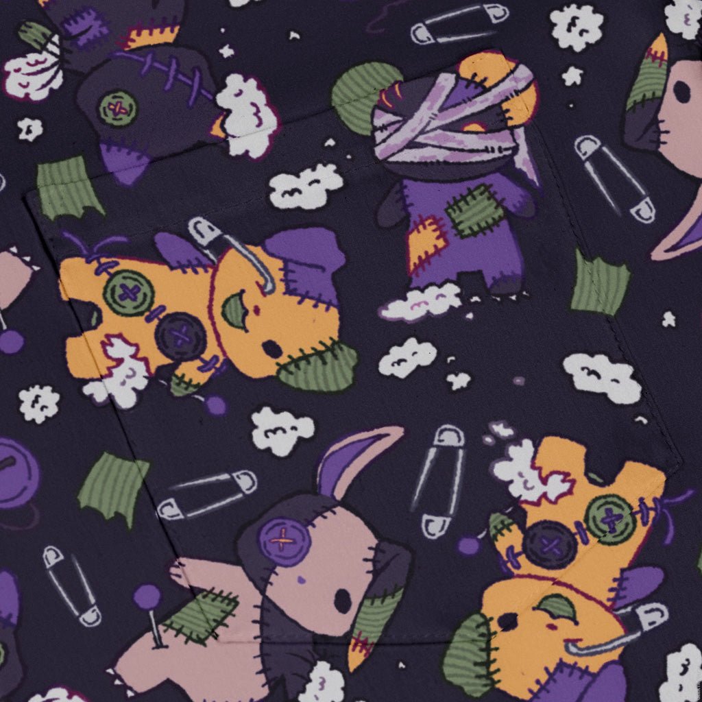 Haunted Plushies Long Sleeve Button Up Shirt Geek Nerd 0925 adult sizing All Adult Button Up Shirts