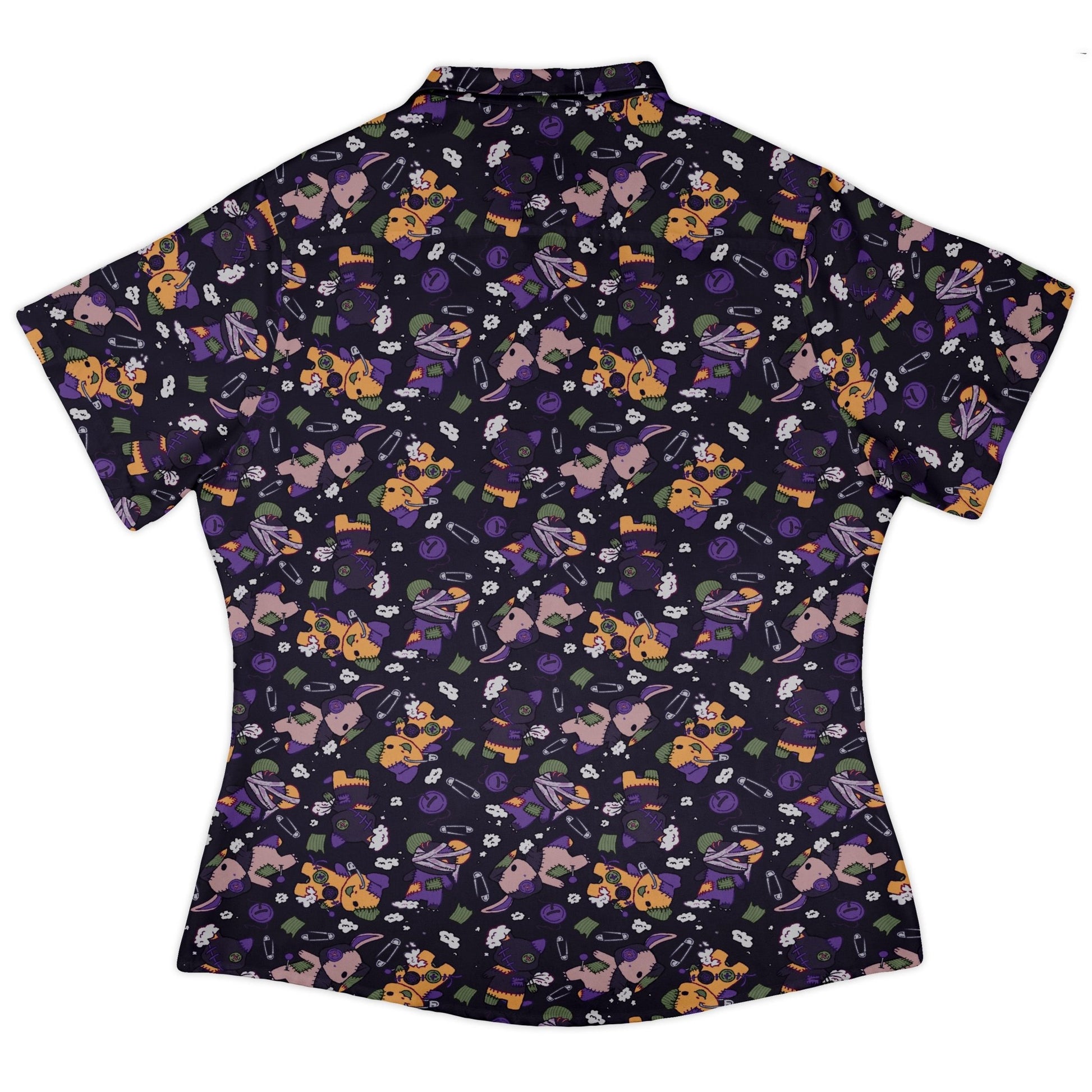 Haunted Plushies Curvy Button Up Shirt Geek Nerd 0925 All Adult Button Up Shirts Animal Patterns