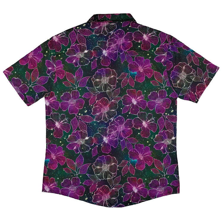 Hawaiian Blooms Space Button Up Shirt - adult sizing - Botany Print - Designs by Nathan
