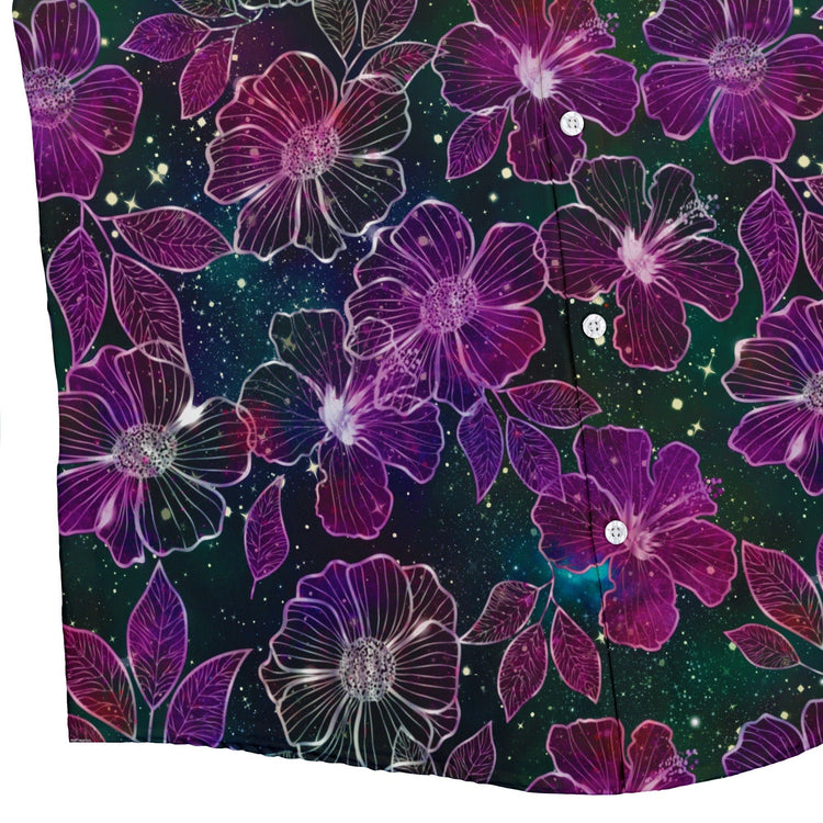Hawaiian Blooms Space Button Up Shirt - adult sizing - Botany Print - Designs by Nathan