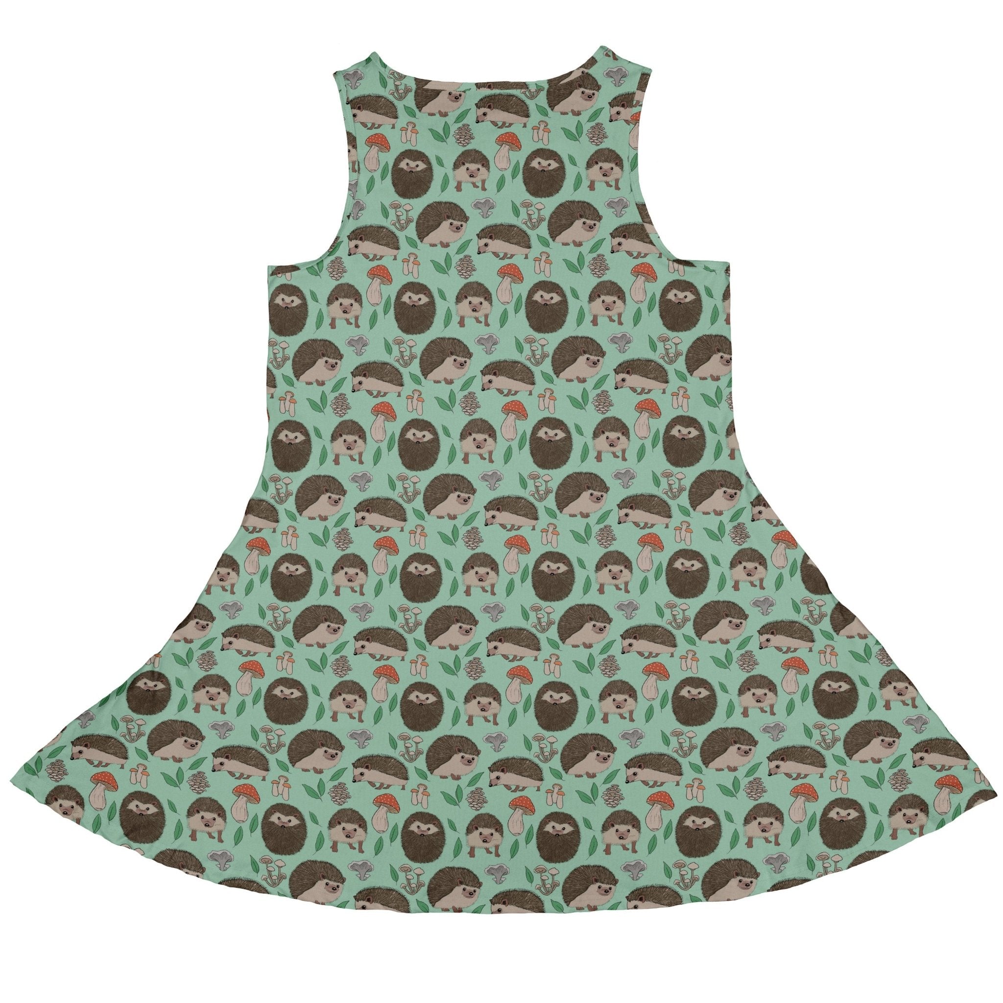 Hedge Hog Garden Adventures Dress Geek Nerd animal patterns botany print Design by Julie Kitzes