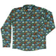Hexagon Tile Game Symbols Long Sleeve Button Up Shirt Geek Nerd adult sizing board game print Designs by Nathan