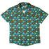 Hexagon Tile Game Symbols Button Up Shirt - adult sizing - board game print - Designs by Nathan