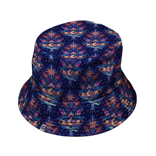 Hidden Astronomy Bucket Hat Geek Nerd Design by Brigid Ashwood lx - B outer space & astronaut print