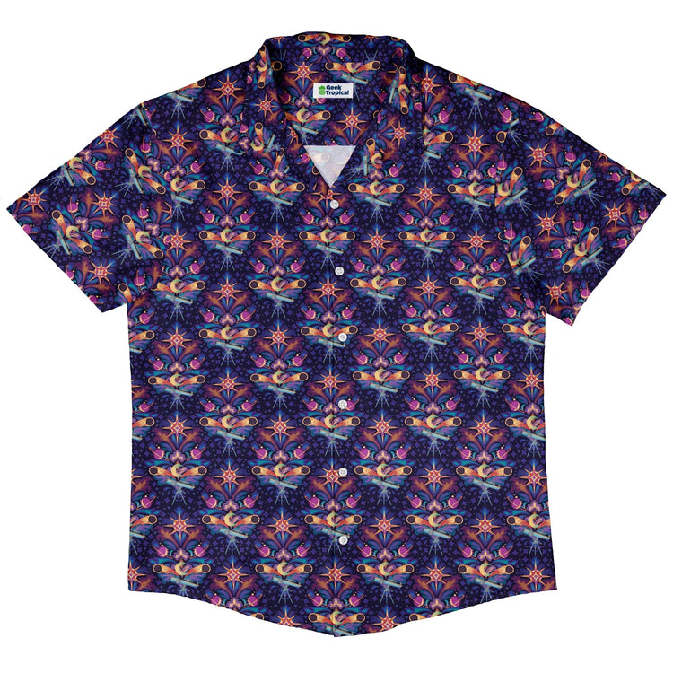 Hidden Astronomy Button Up Shirt Geek Nerd adult sizing Design by Brigid Ashwood outer space & astronaut print