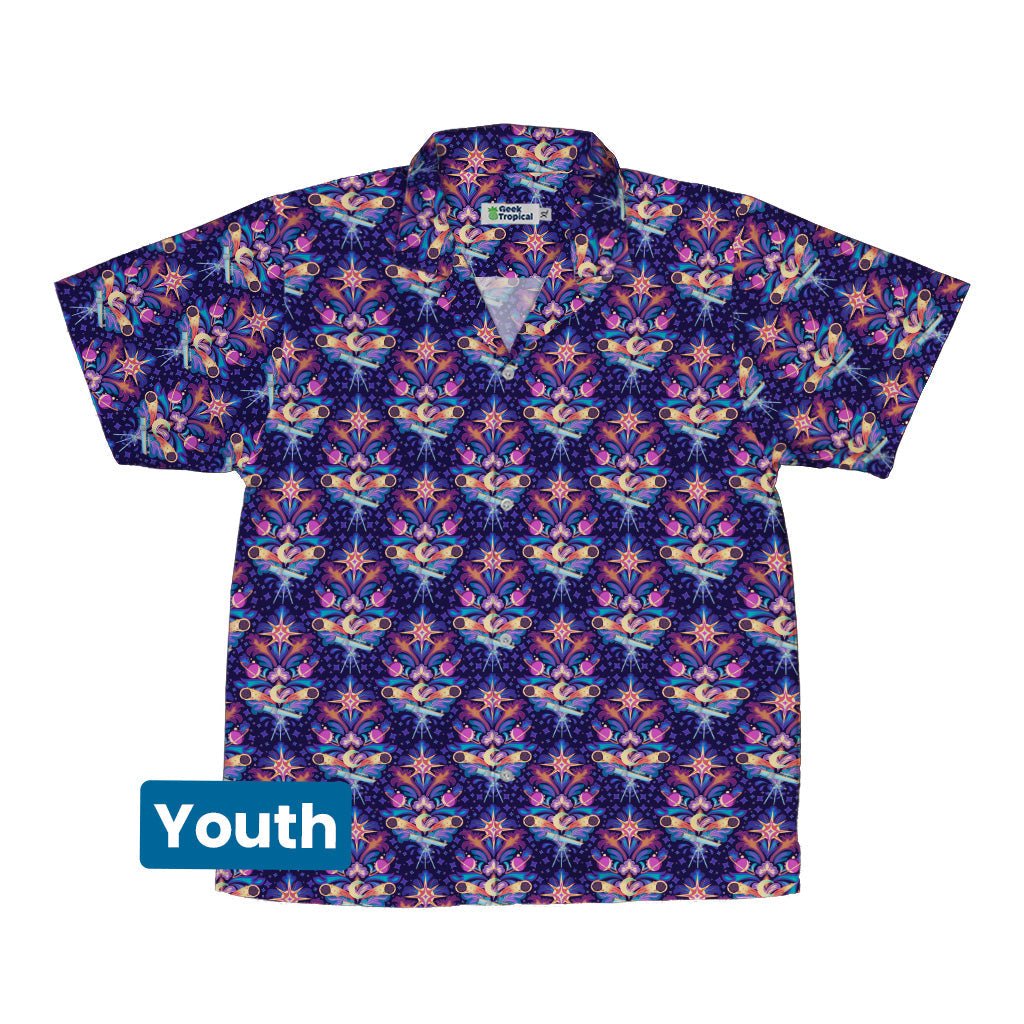 Hidden Astronomy Youth Hawaiian Shirt Geek Nerd Design by Brigid Ashwood outer space & astronaut print q225
