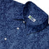 Hidden Garden Cats Blue Button Up Shirt Neck