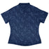 Hidden Garden Cats Blue Curvy Button Up Shirt womens back