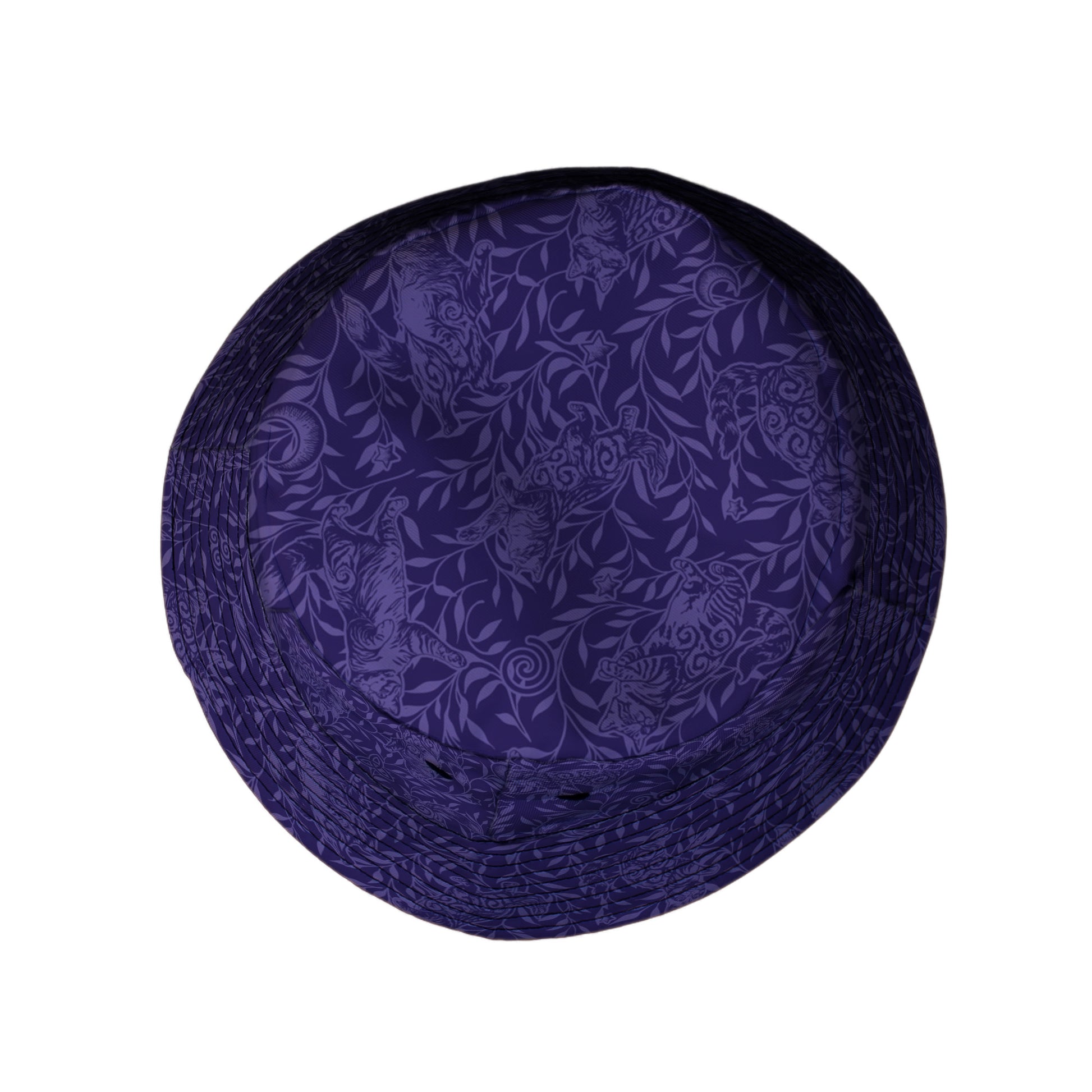 Hidden Garden Cats Lilac Bucket Hat Top View