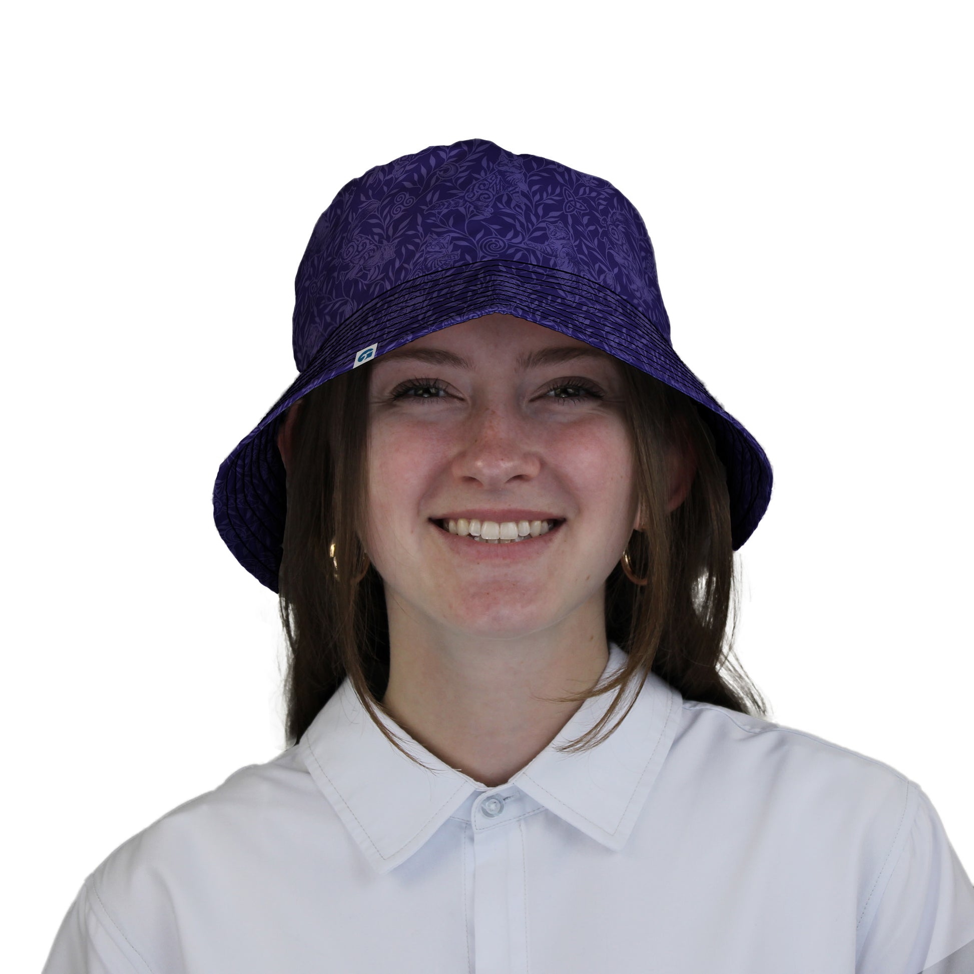 Hidden Garden Cats Lilac Bucket Hat Woman