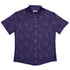 Hidden Garden Cats Lilac Button Up Shirt Flat Front