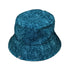 Hidden Garden Cats Teal Bucket Hat Black Stitching