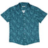 Hidden Garden Cats Teal Button Up Shirt Hawaiian Front