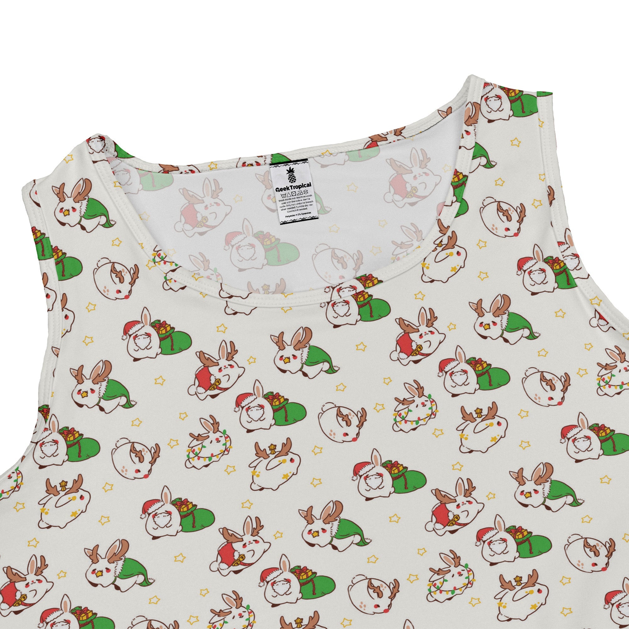 Holly Jolly Bunnies Dress Geek Nerd Christmas Print Design by Ardi Tong dnd & rpg print