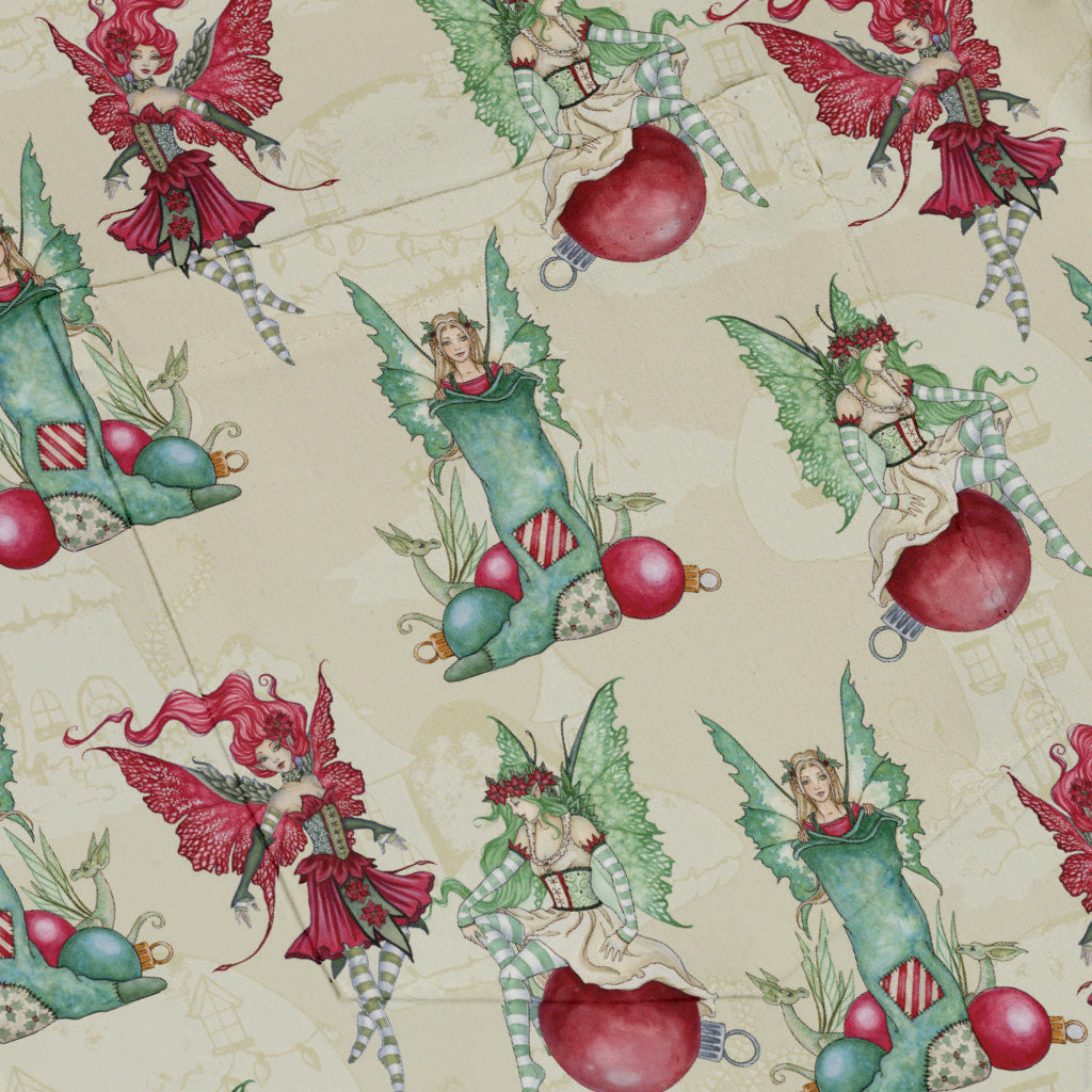 Holly Jolly Fairy Button Up Shirt Pocket