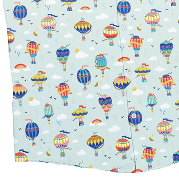 Hot Air Balloon Sky Button Up Shirt Geek Nerd adult sizing Design by Zirkus Design outer space & astronaut print