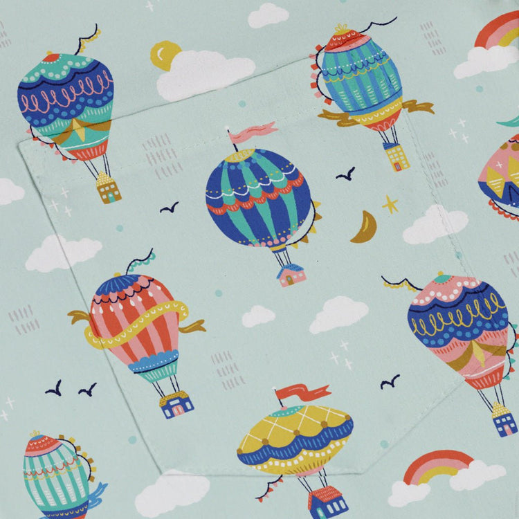 Hot Air Balloon Sky Button Up Shirt Geek Nerd adult sizing Design by Zirkus Design outer space & astronaut print