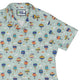 Hot Air Balloon Sky Curvy Button Up Shirt Geek Nerd Design by Zirkus Design outer space & astronaut print q225
