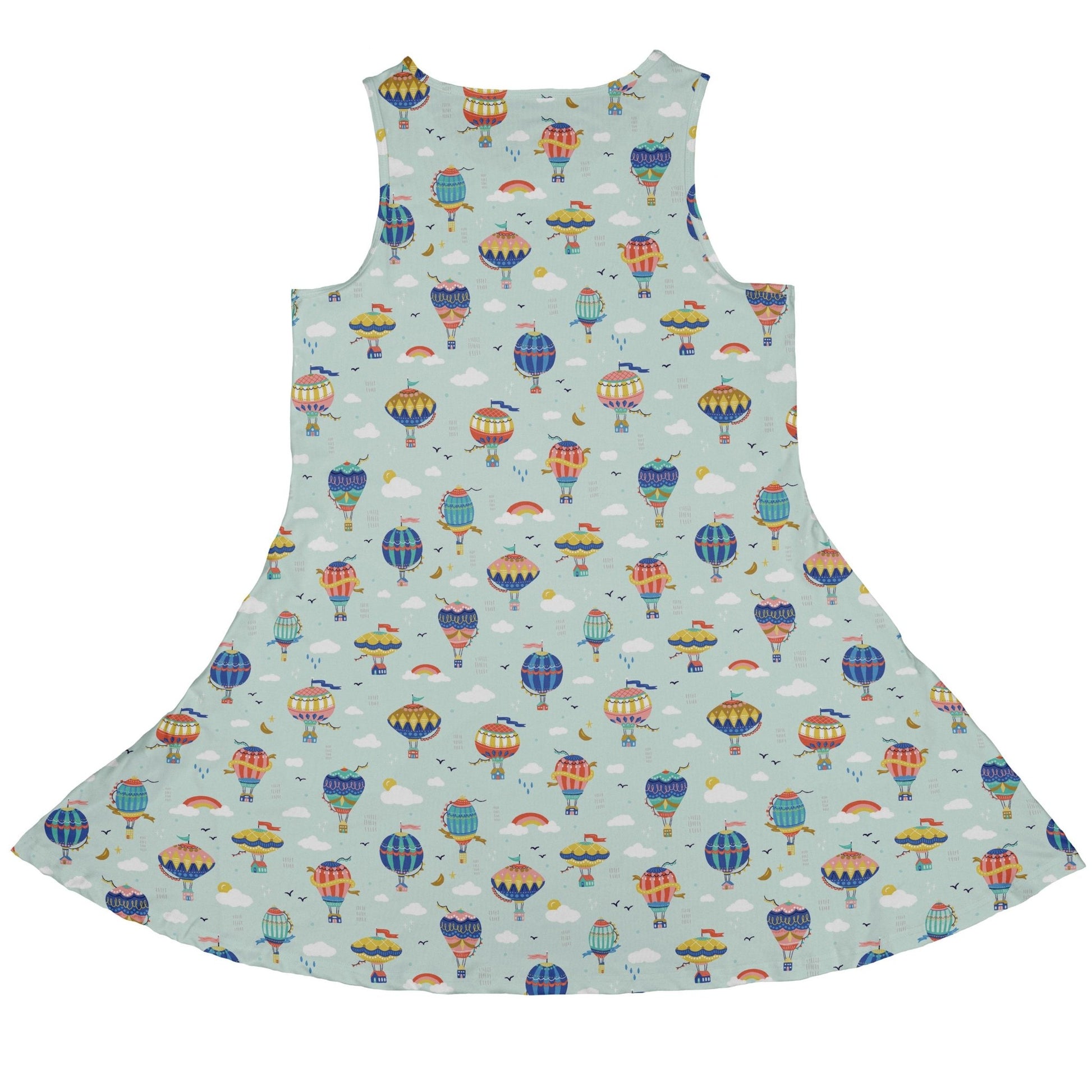 Hot Air Balloon Sky Dress Geek Nerd Design by Zirkus Design lx - C outer space & astronaut print