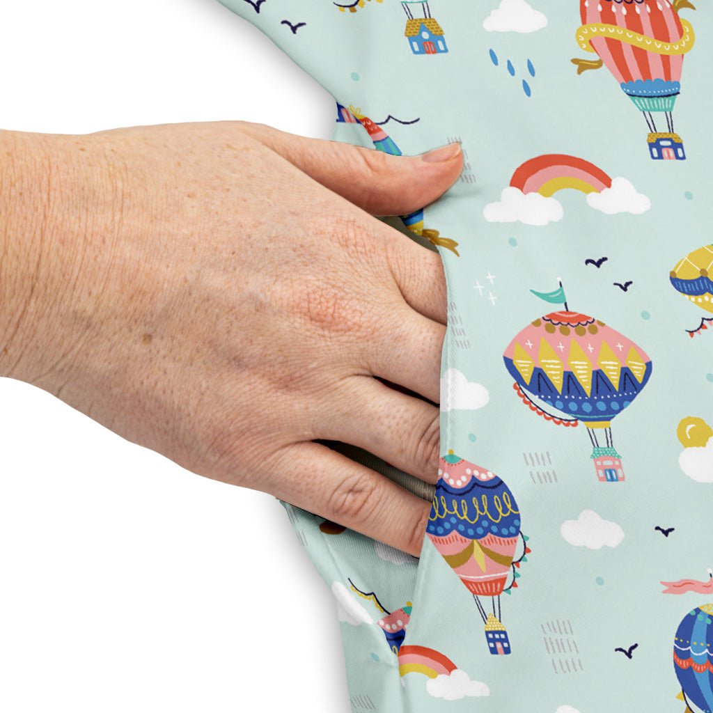 Hot Air Balloon Sky Dress Geek Nerd Design by Zirkus Design lx - C outer space & astronaut print