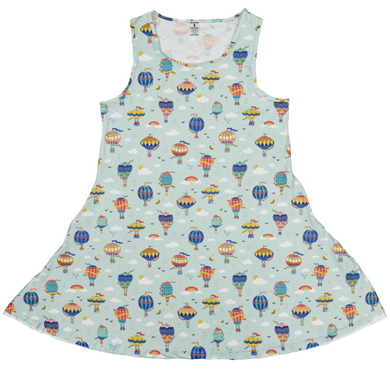 Hot Air Balloon Sky Dress Geek Nerd Design by Zirkus Design lx - C outer space & astronaut print