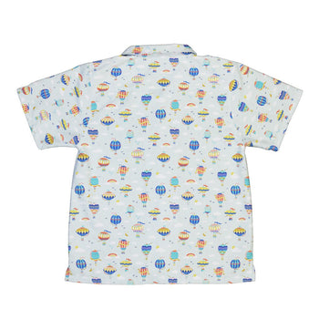Hot Air Balloon Sky Youth Hawaiian Shirt Geek Nerd Design by Zirkus Design outer space & astronaut print q225