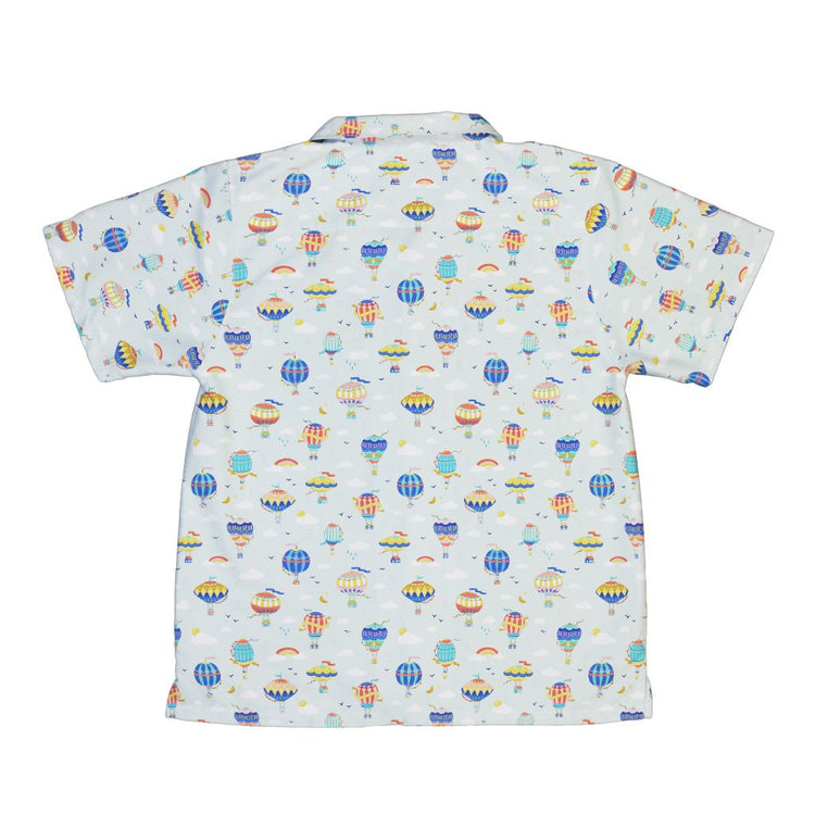 Hot Air Balloon Sky Youth Hawaiian Shirt Geek Nerd Design by Zirkus Design outer space & astronaut print q225