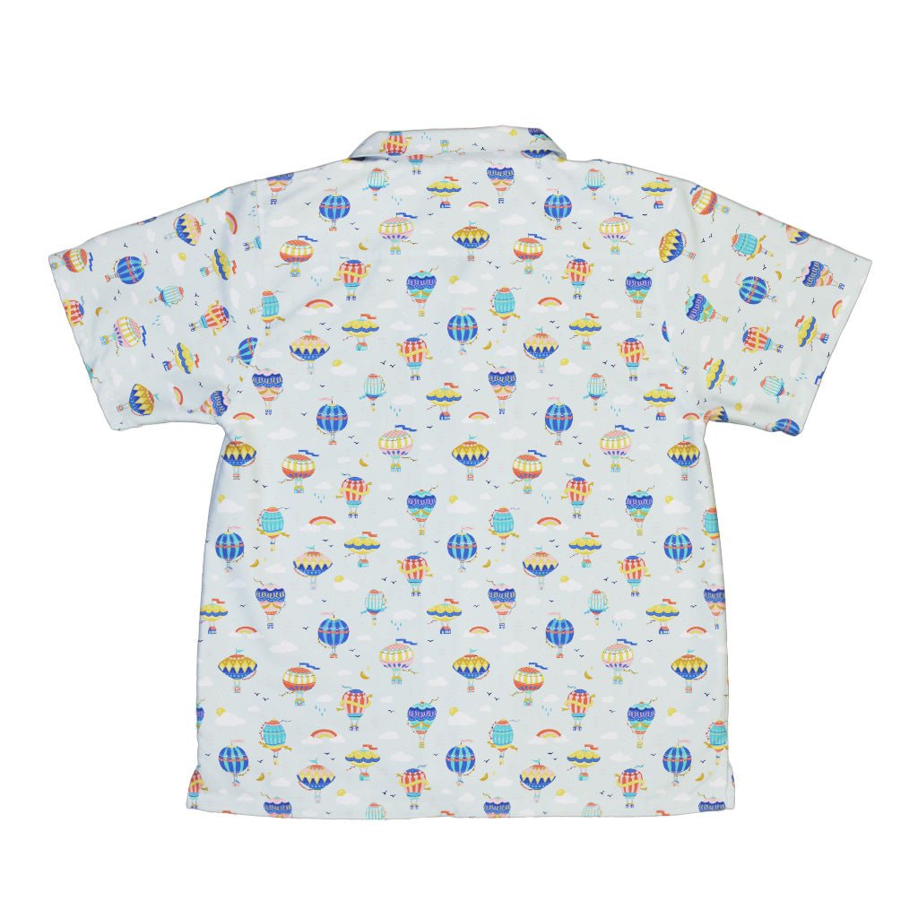 Hot Air Balloon Sky Youth Hawaiian Shirt Geek Nerd Design by Zirkus Design outer space & astronaut print q225