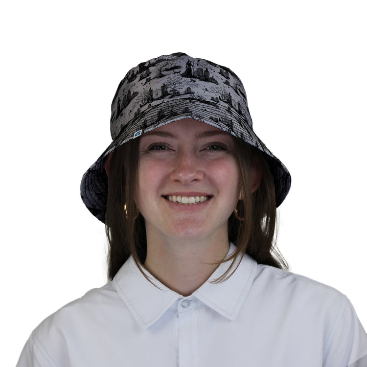 Huanted Graveyard Dark Bucket Hat Geek Nerd 0925 Design by Episodic Fantasy Prints
