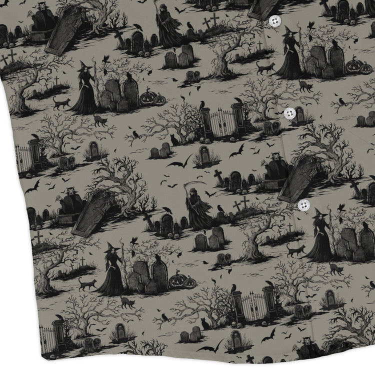 Huanted Graveyard Dark Long Sleeve Button Up Shirt Geek Nerd 0925 adult sizing All Adult Button Up Shirts
