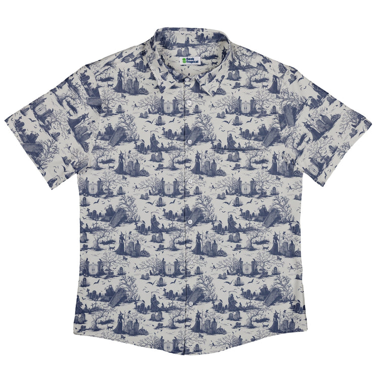 Huanted Graveyard Light Button Up Shirt Geek Nerd 0925 adult sizing All Adult Button Up Shirts
