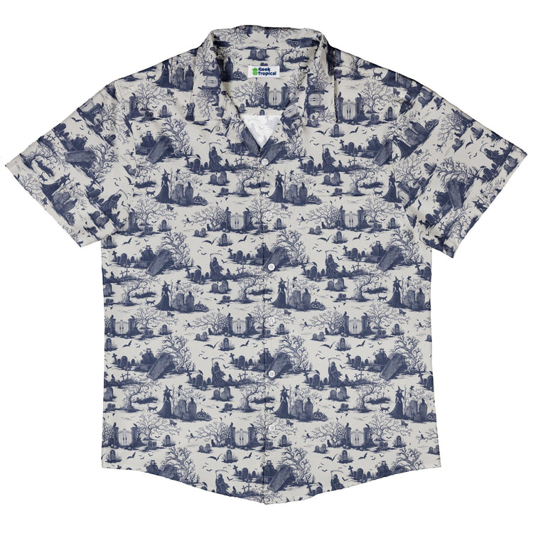 Huanted Graveyard Light Button Up Shirt Geek Nerd 0925 adult sizing All Adult Button Up Shirts