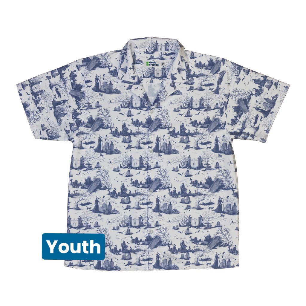 Huanted Graveyard Light Youth Hawaiian Shirt Geek Nerd 0925 Design by Episodic Fantasy Prints