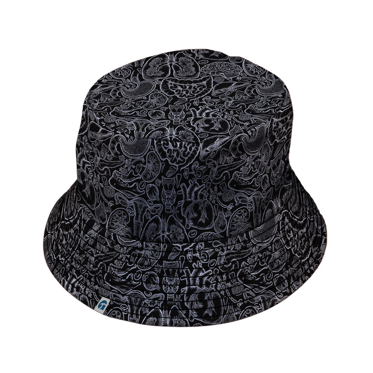 Nerdy Human Anatomy Black Bucket Hat