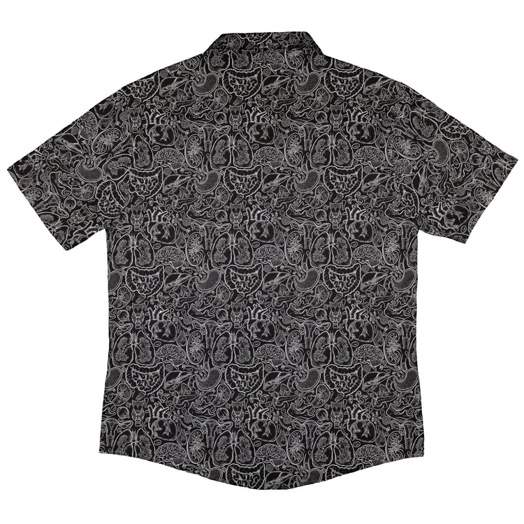 Nerdy Human Anatomy Black Button Up Shirt