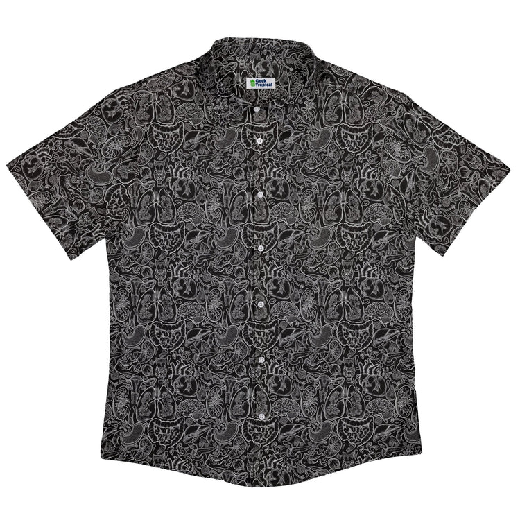 Nerdy Human Anatomy Black Button Up Shirt