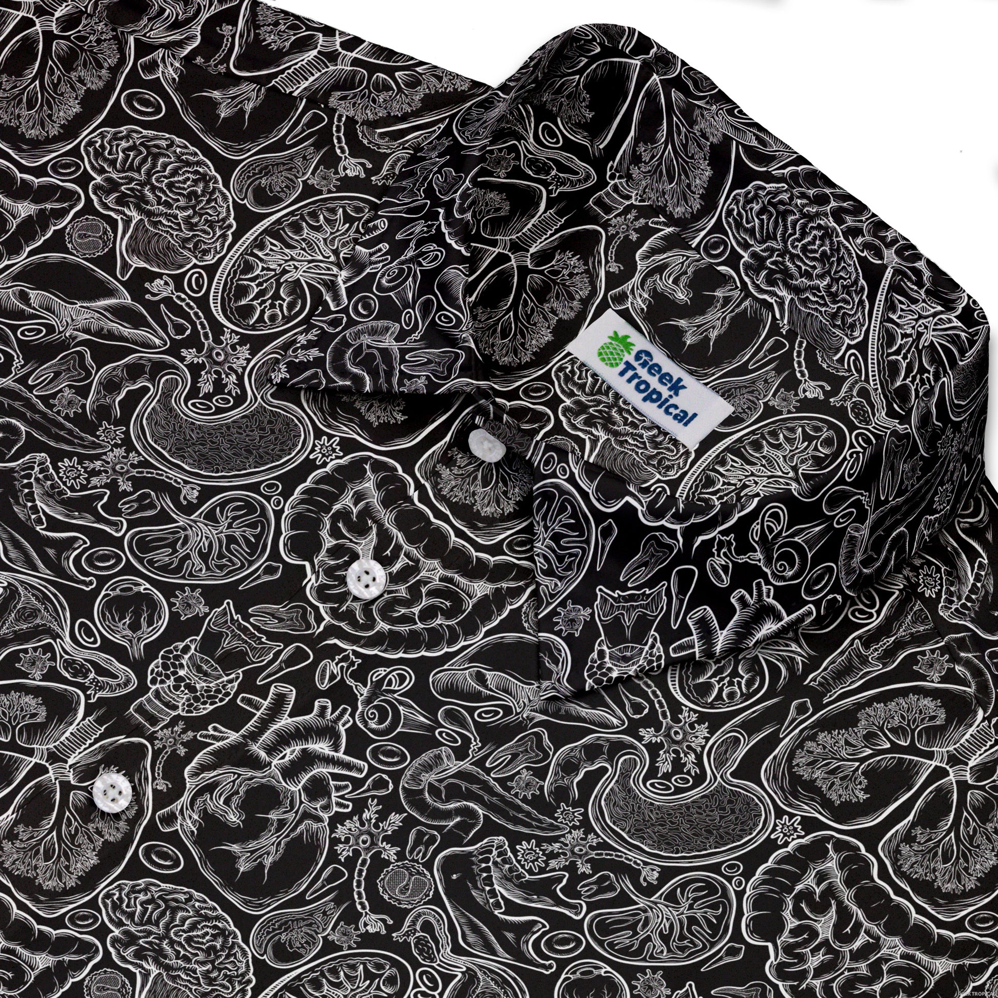 Human Anatomy Black Button Up Shirt 3