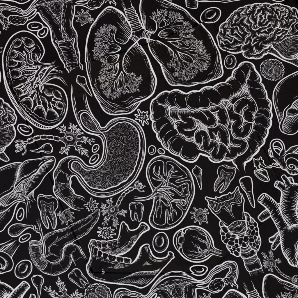 Human Anatomy Black Button Up Shirt 6