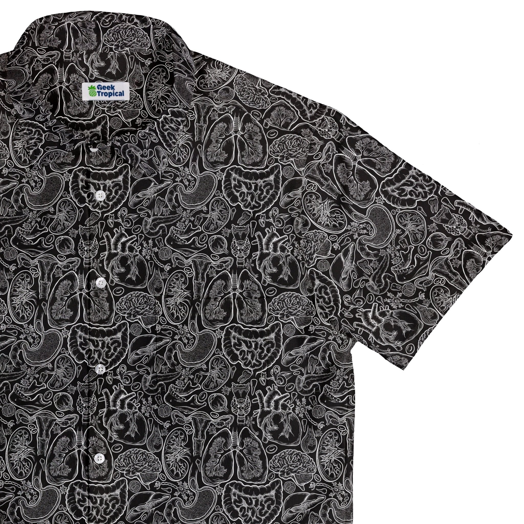 Human Anatomy Black Button Up Shirt 1