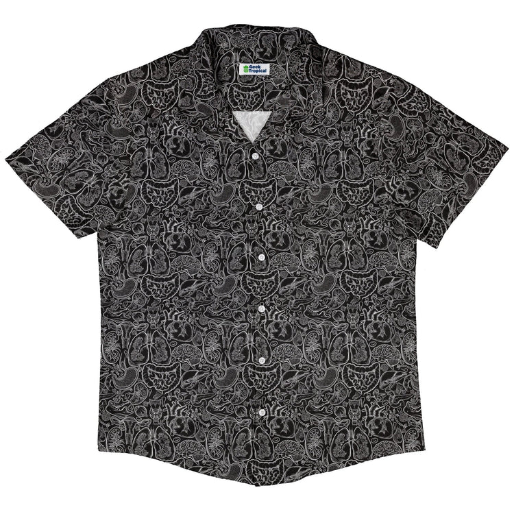 Nerdy Human Anatomy Black Button Up Shirt