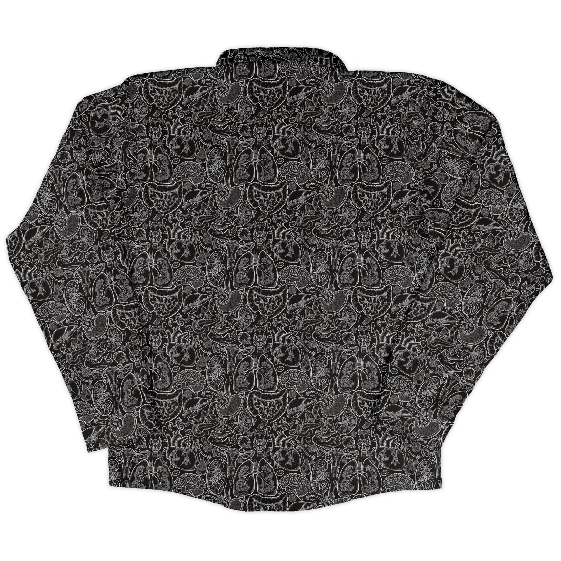 Human Anatomy Black Long Sleeve Button Up Shirt 6