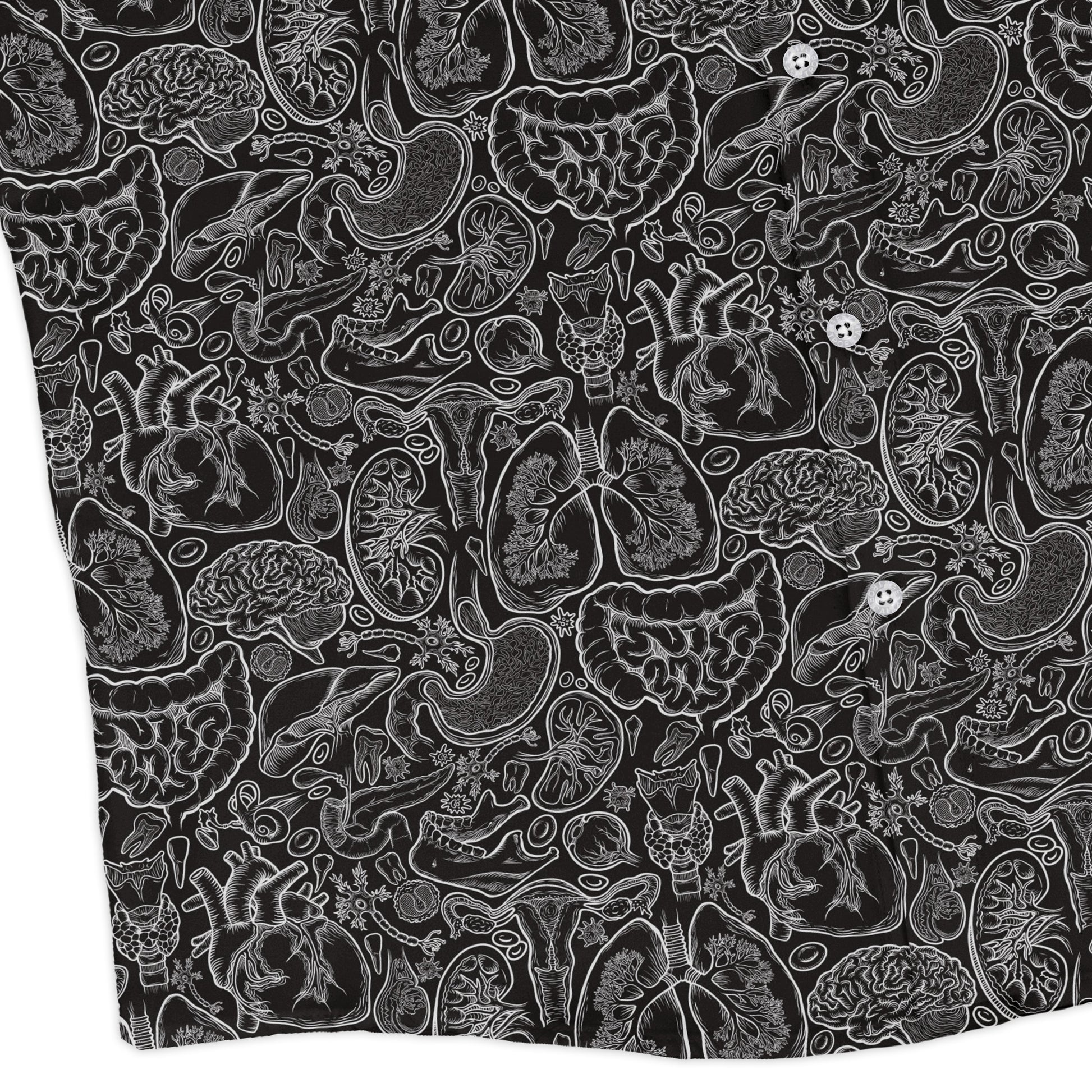 Human Anatomy Black Long Sleeve Button Up Shirt 3