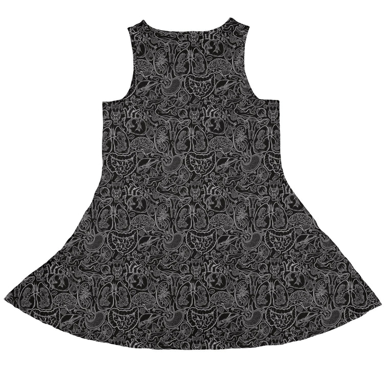 Nerdy Human Anatomy Black Sleeveless Dress