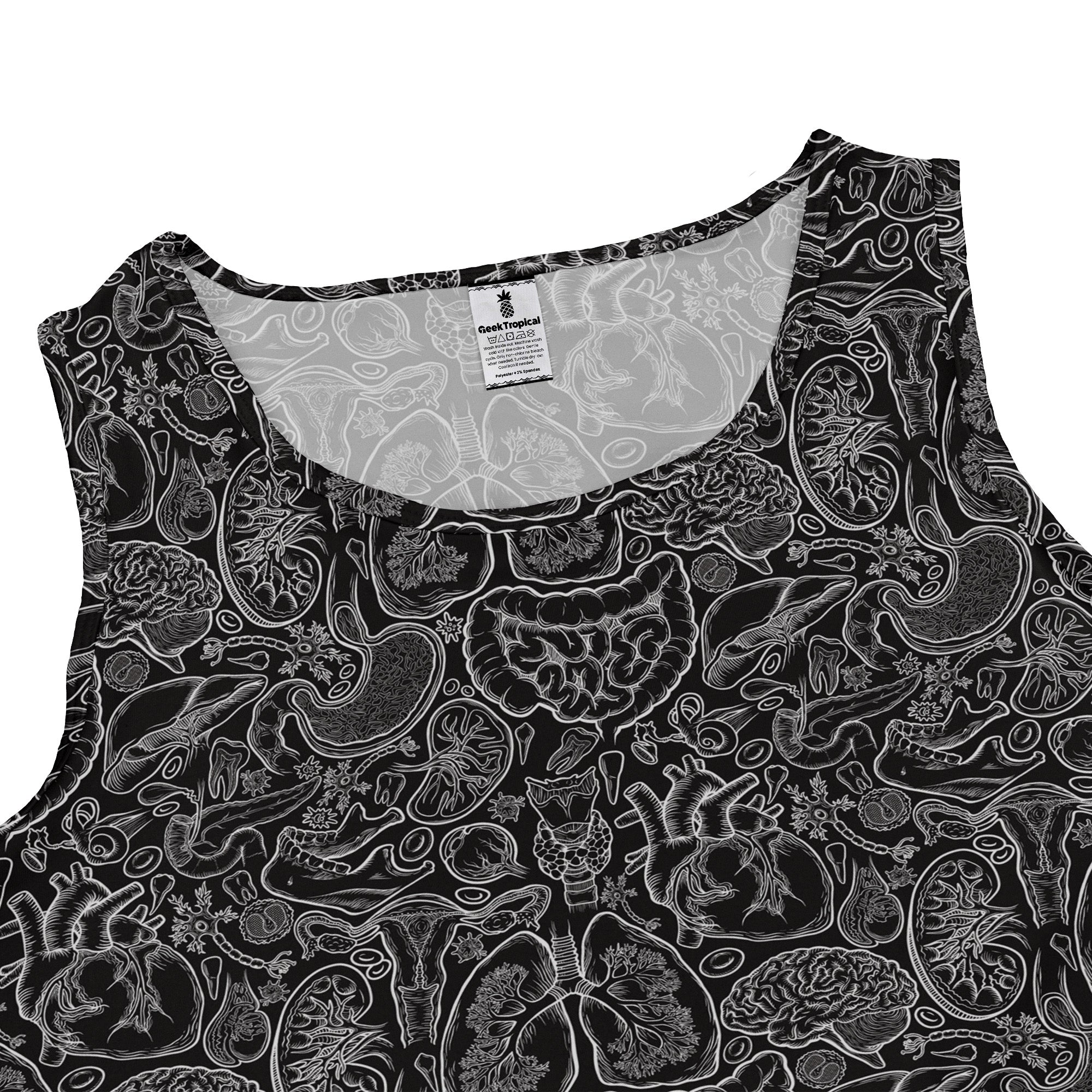 Human Anatomy Black Sleeveless Dress 2