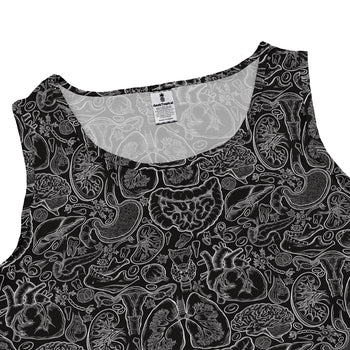 Nerdy Human Anatomy Black Sleeveless Dress