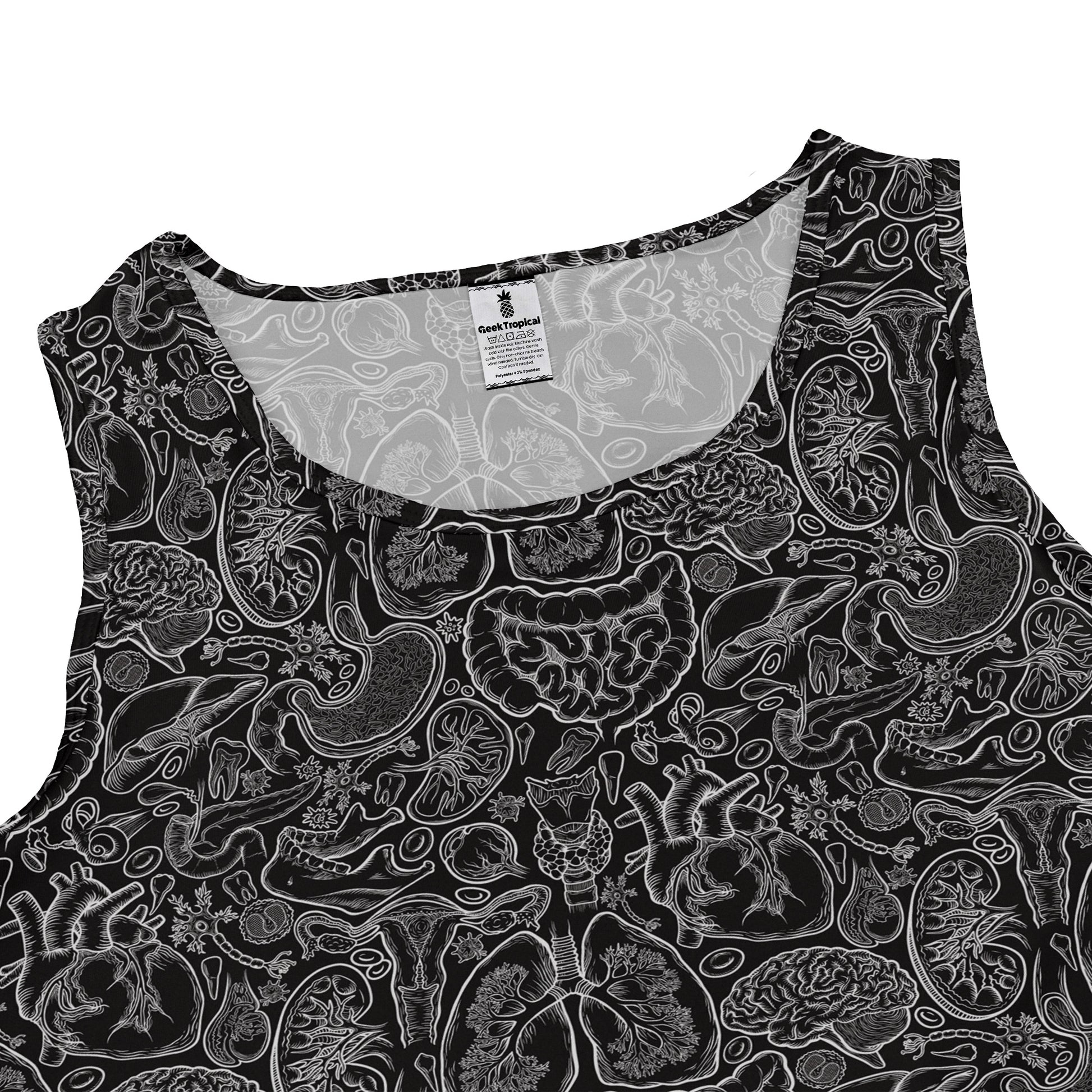 Human Anatomy Black Sleeveless Dress 2
