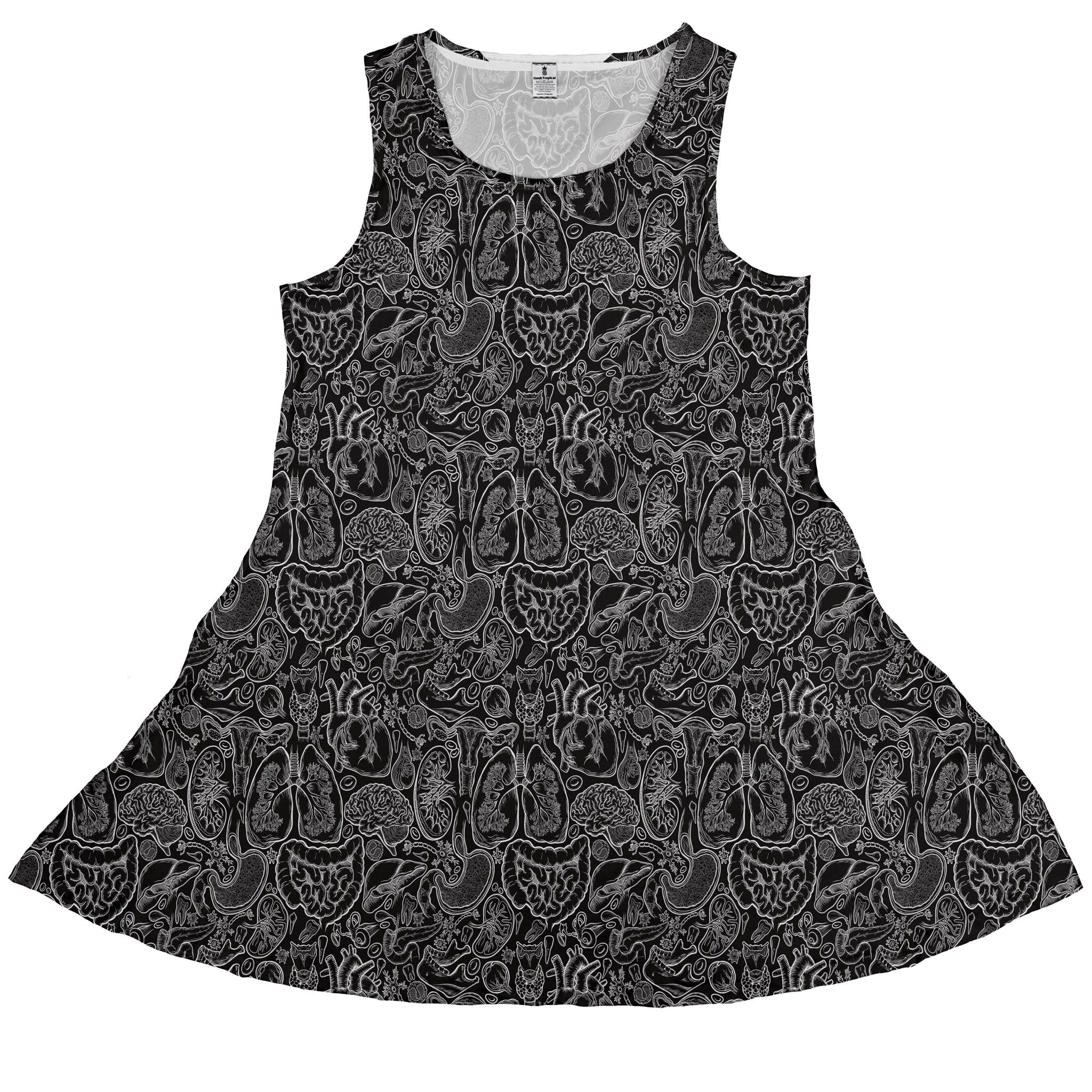 Nerdy Human Anatomy Black Sleeveless Dress