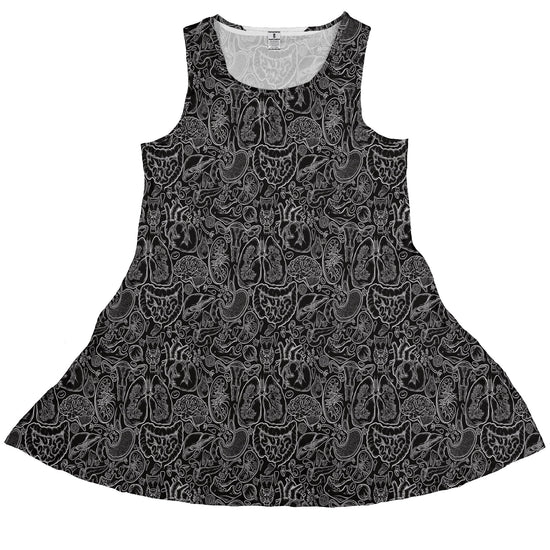 Nerdy Human Anatomy Black Sleeveless Dress